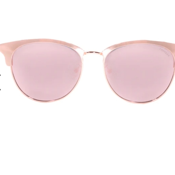 TOPFOX CANDY PINK ROUND OVERSIZED SUNGLASSES - Picture 7 of 13